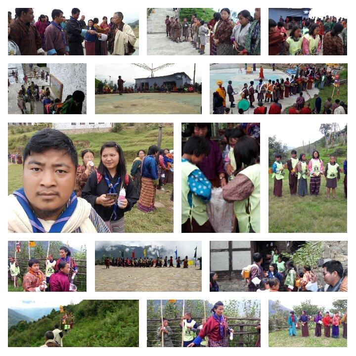 volunteer to carry religious text during local choekhor.