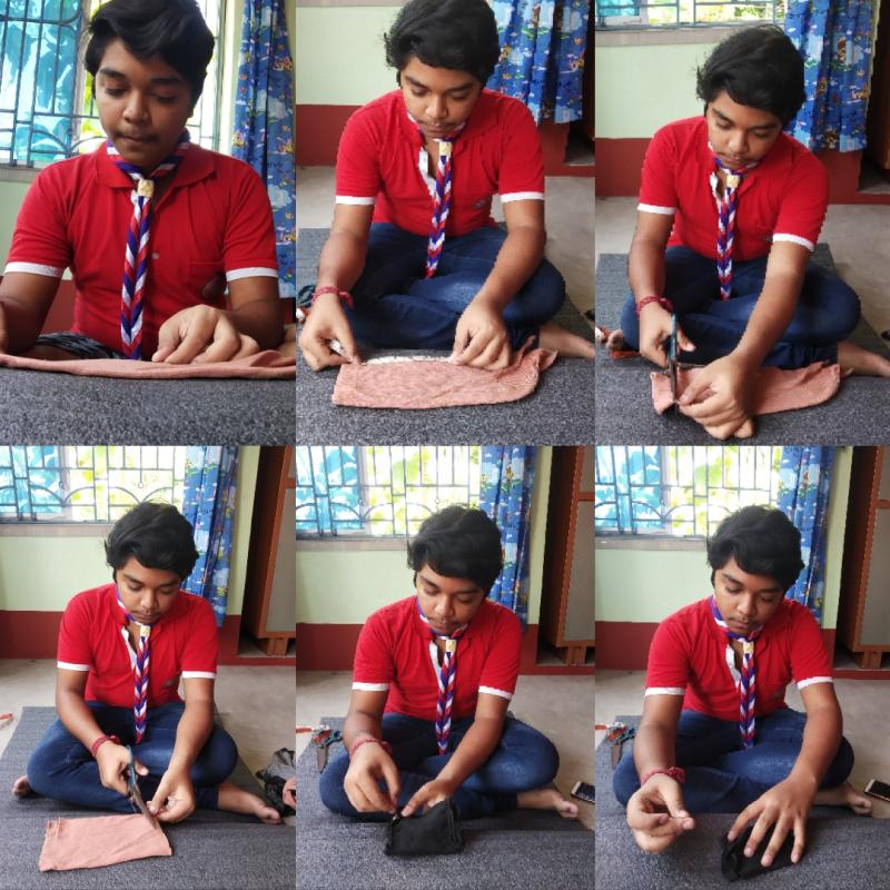 Steps in Mask Making using Socks.