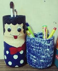 ব্যাবহৃত প্লাস্টিকের কারুকাজ তৈরি। #PTTCBBadgeBDScouts #EarthTribe