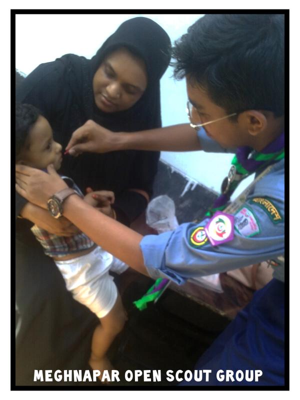 Giving Polio Vaccine & Vitamin (A) Capsule. [ 2019 ]