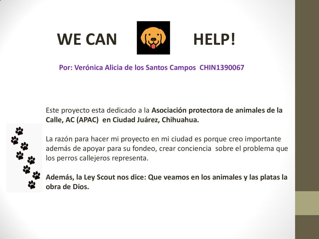 Nosotros podemos ayudar (We can help)