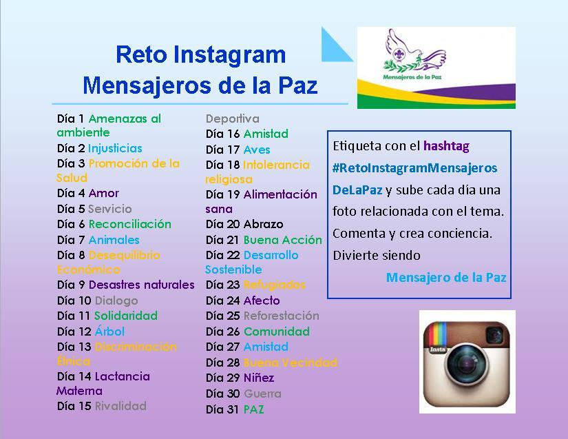 Reto Instagram Mensajeros de la Paz