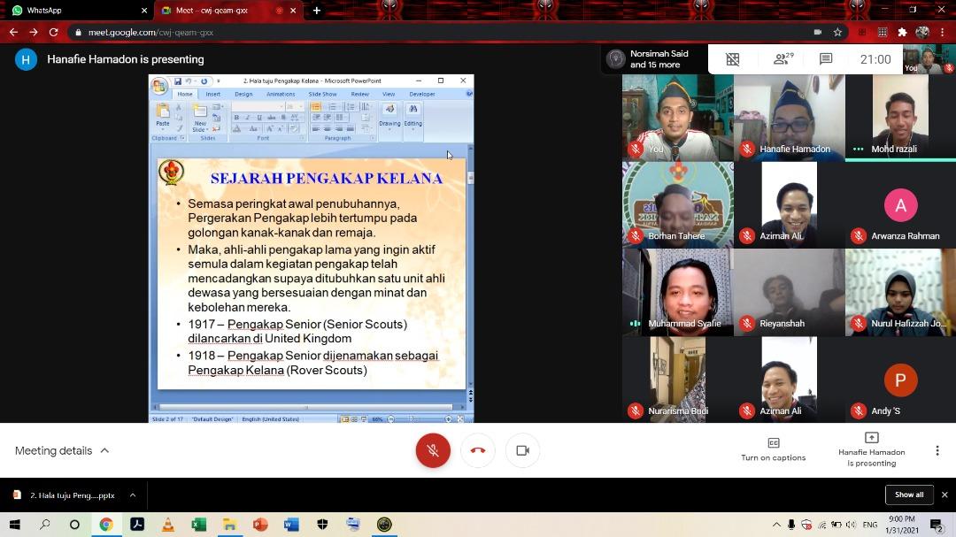 Webinar Pengenalan kepada Sandakan Rovers