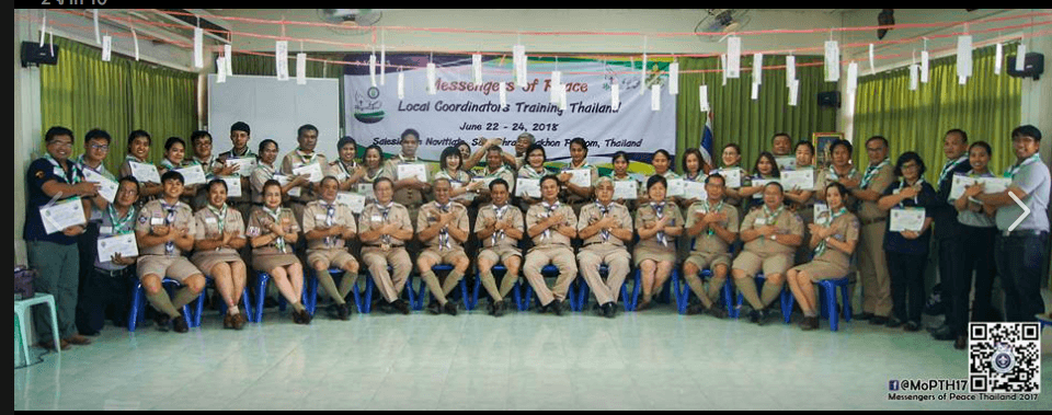 ทำหน้าที่ผู้ช่วยวิทยากร ในการอบรม Messengers of Peace