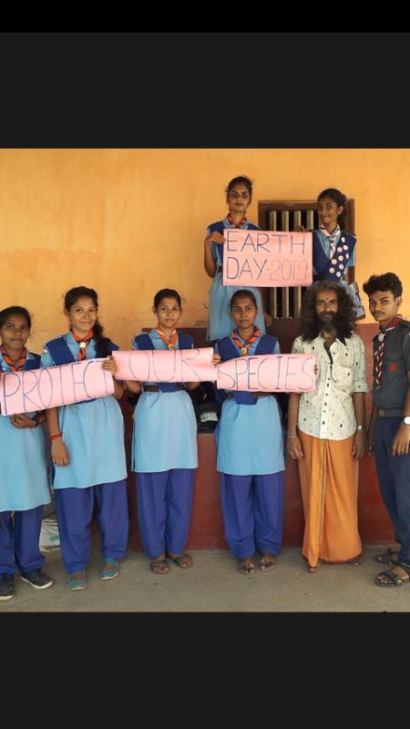 "Earth Day celebration" at Animal rescuing center, Saligrama, Udupi district, Karnataka State,India.