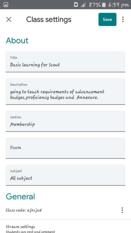 Scouting through Google classroom