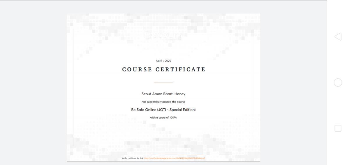 online course of Be safe online (Joti-Special Edition)