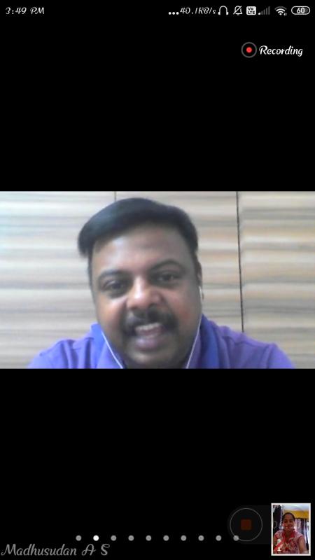 Today's Special Guest Sh.Madhusudan Avala sir on digital meeting app