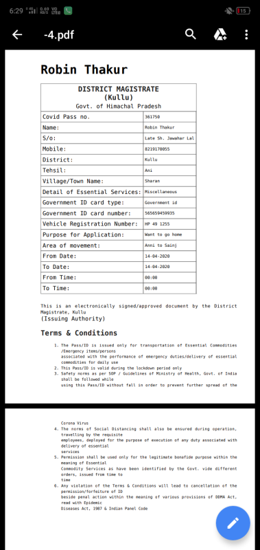 Helped to get COVID pass during Lockdown