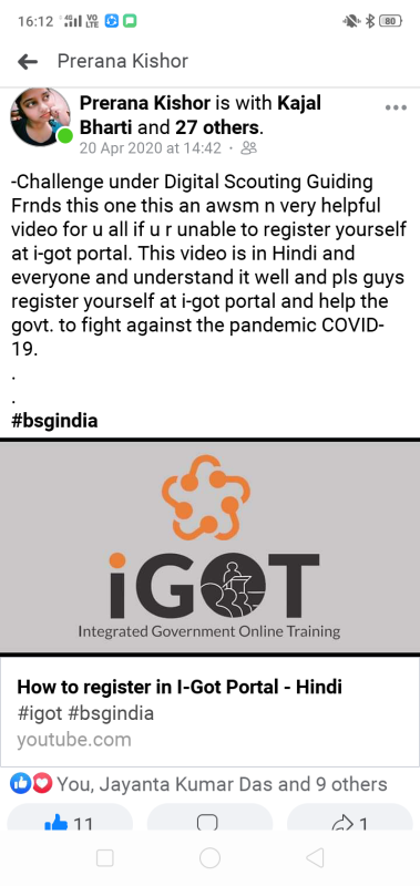 SANKALP TO CREATE A BETTER TOMMOROW#Digital Scouting Guiding