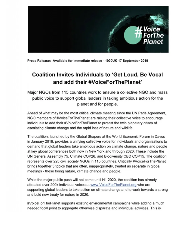 [C] Earth Hour  Challenge 1 - # Voice for the Planet
