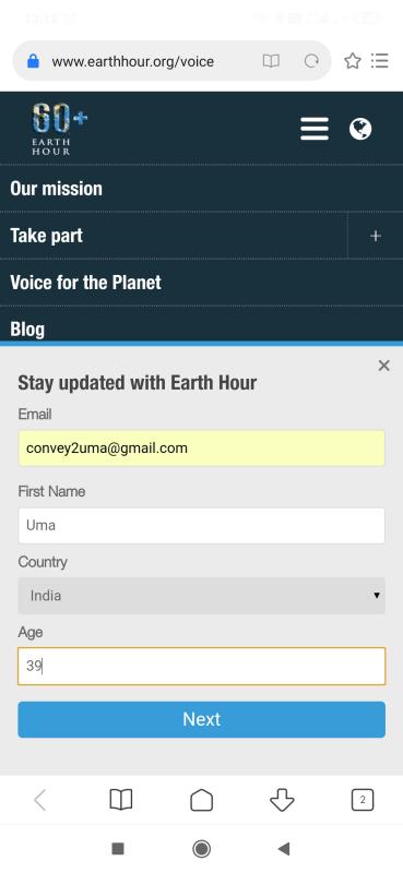 [C] Earth Hour
,Challenge 1 – #Voice for the Planet