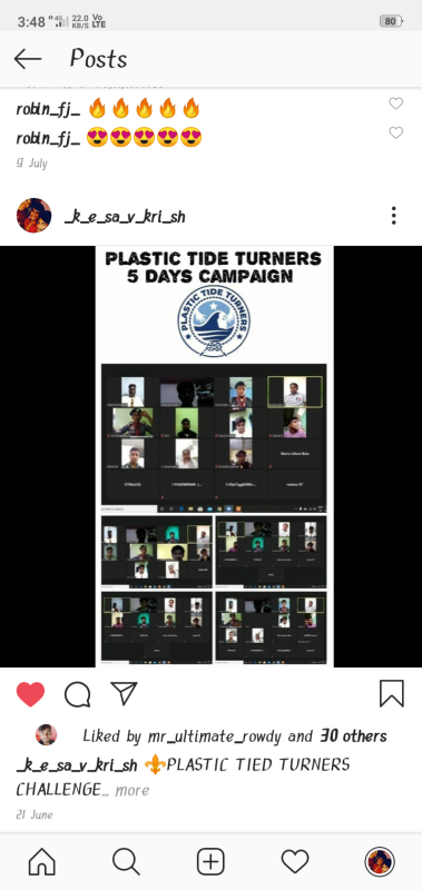           PLASTIC TIDE  TURNERS CHALLENGE         Scouts, guides and Rivers of Salem Educational district were engaged in Plastic Tide Turner Challenge.and made awareness on plastic among public.