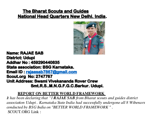 Report On "BETTER WORLD FRAME WORK"