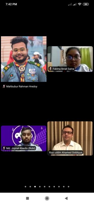  হ্যান্ডওয়াশ চ্যালেঞ্জ প্রতিযোগিতার পুরস্কার বিতরণ ভার্চুয়াল অনুষ্ঠানে ।