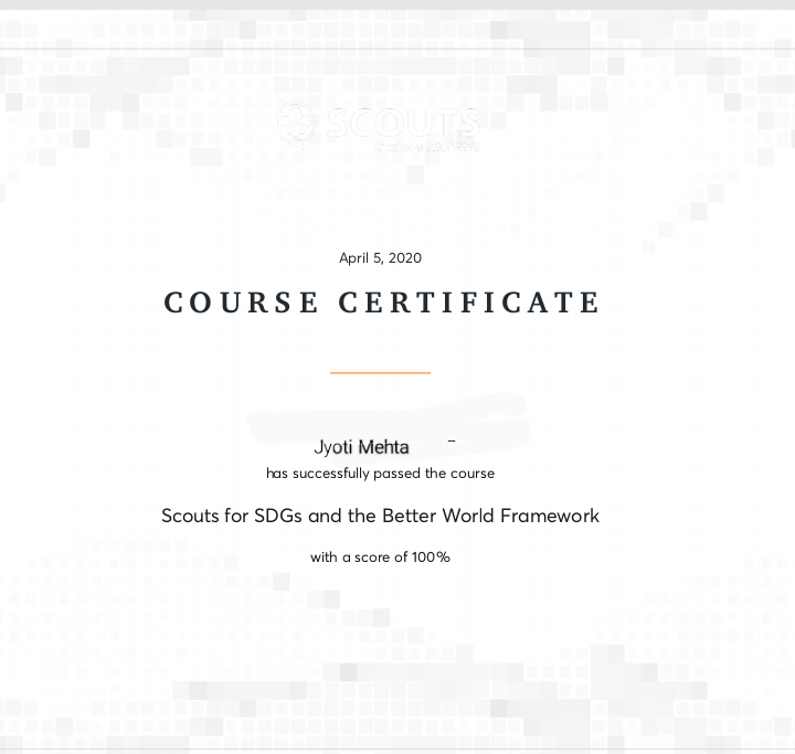 #E-Learning course on SDG and Better World Framework
