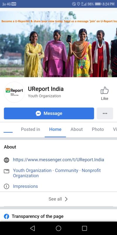 SANKALP~ U-REPORT REGISTRATION
