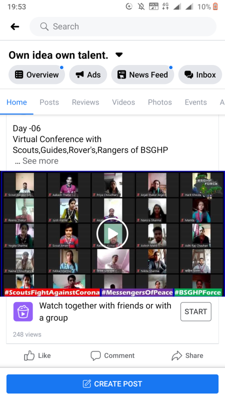 6th Day Virtual Meeting of BSGHP Force.