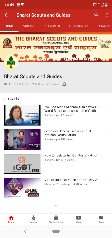 Youtube Channel of BSG