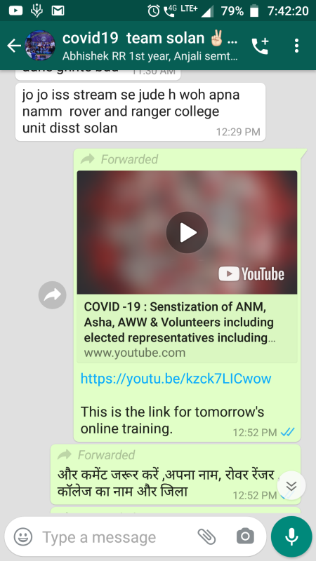 COVID19 senstization of ANM,ASHA,AWW& Volunteers including elected representatives including....