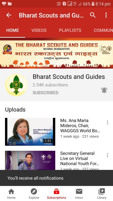 YouTube Channel of BSG
