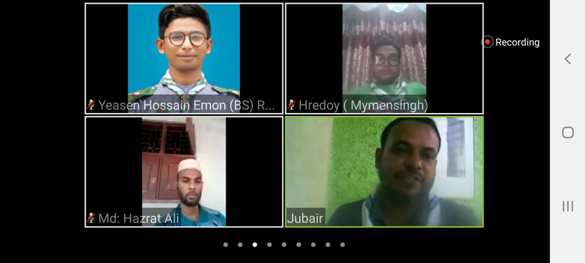 বাংলাদেশ স্কাউটস, Messenger of Peace বিভাগের জুম অ্যাপের মাধ্যমে অনলাইন মিটিং অনুষ্টিত ।