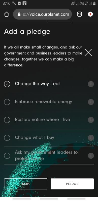 CHALLENGE C:- EARTH HOUR :-Challenge 1-# Voiceforthe planet 
