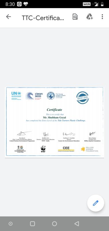 Sankalp project
[B] Environment & Substaiability
Challange 2 - #PlasticTideTurnersChallenge