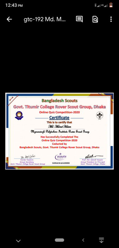  Govt.Titumir College Rover Scout Group Quiz Competition 
