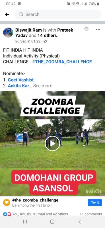 FIT INDIA ZOOMBA CHALLENGE 