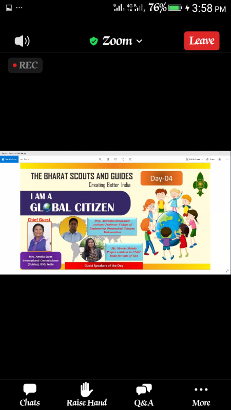 "I AM GLOBAL CITIZEN'' FOURTH DAY REPORT