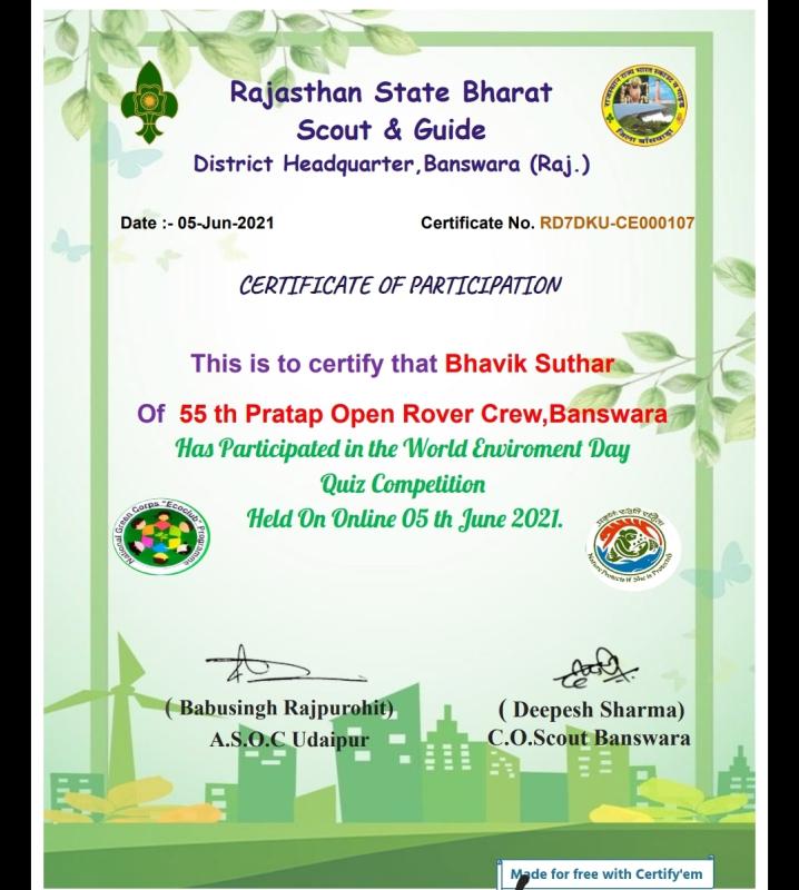 World environment day Quiz Competition  