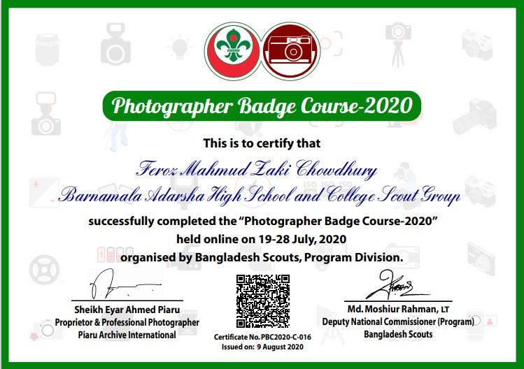 Photographer Badge Course-2020