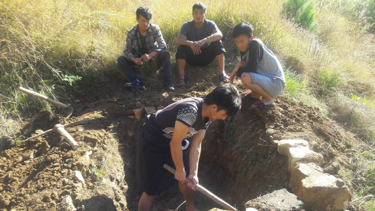 digging pit for waste segregation 