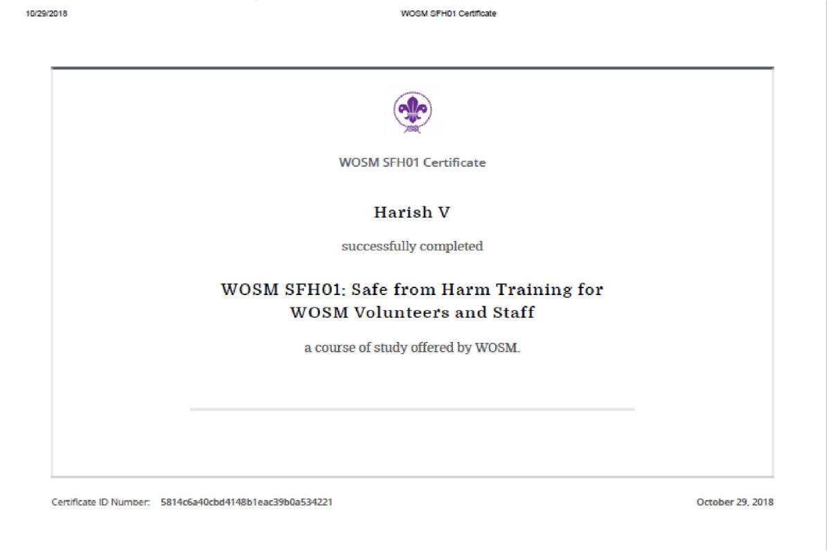Safe from Harm Course