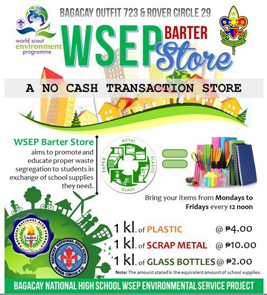 WSEP BARTER STORE ( a NO CASH TRANSACTION STORE )
