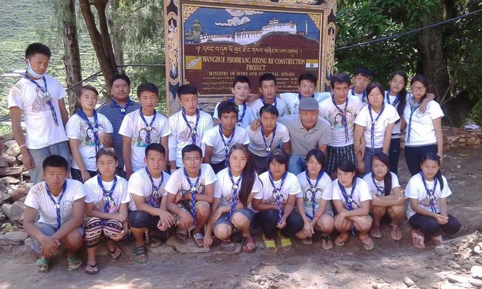 helping hand to dzong(fortress) reconstruction