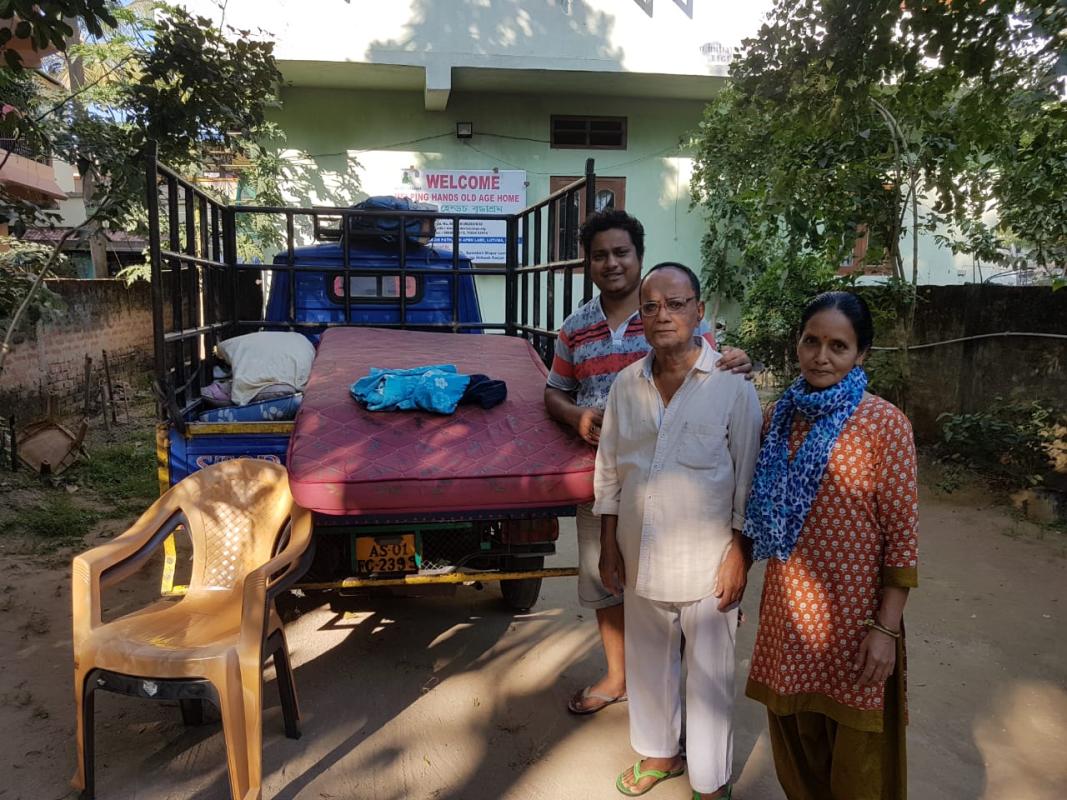 Donated Mattress , Bed covers and chairs in a Old Age Home. 