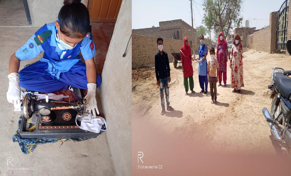 DISTRIBUTE MASKS AND SPREAD AWAIRENESS ABOUT COVID 19