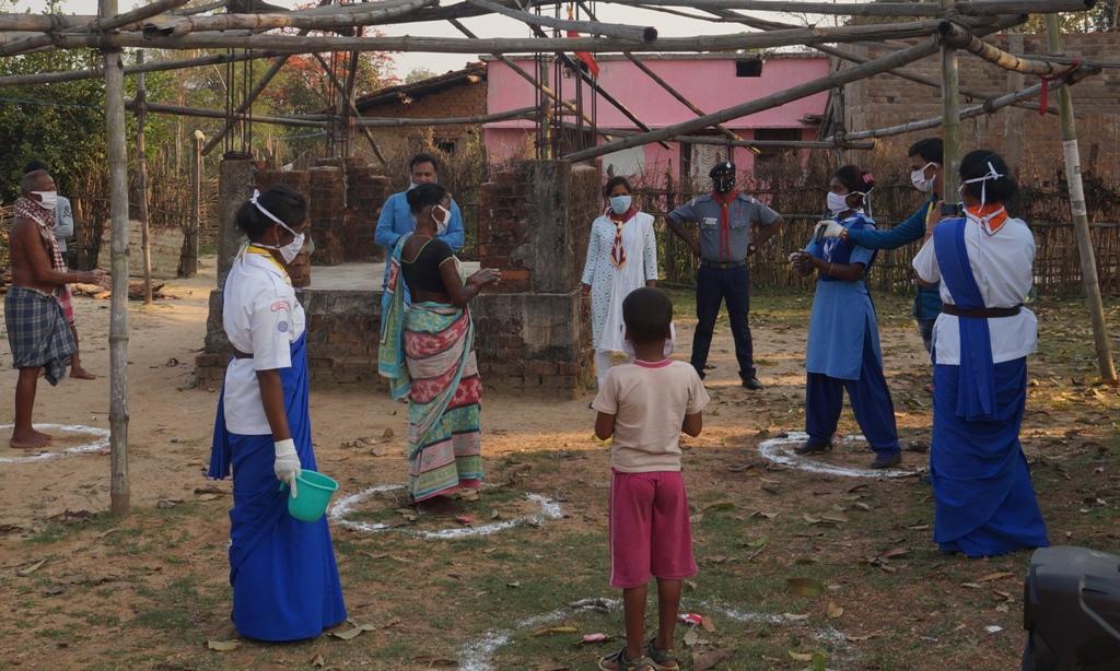 Distributing Soaps, Hand wash and sanitizers to create awareness on COVID-19