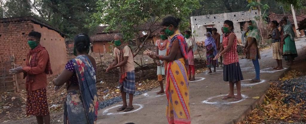 Hand wash demonstration at Kulga village of Bargaon Block, Sundargarh, Odisha