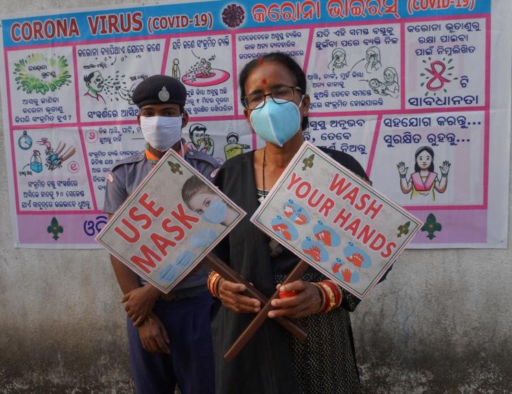 Awareness Campaign and Masks Distribution at Panderpali village