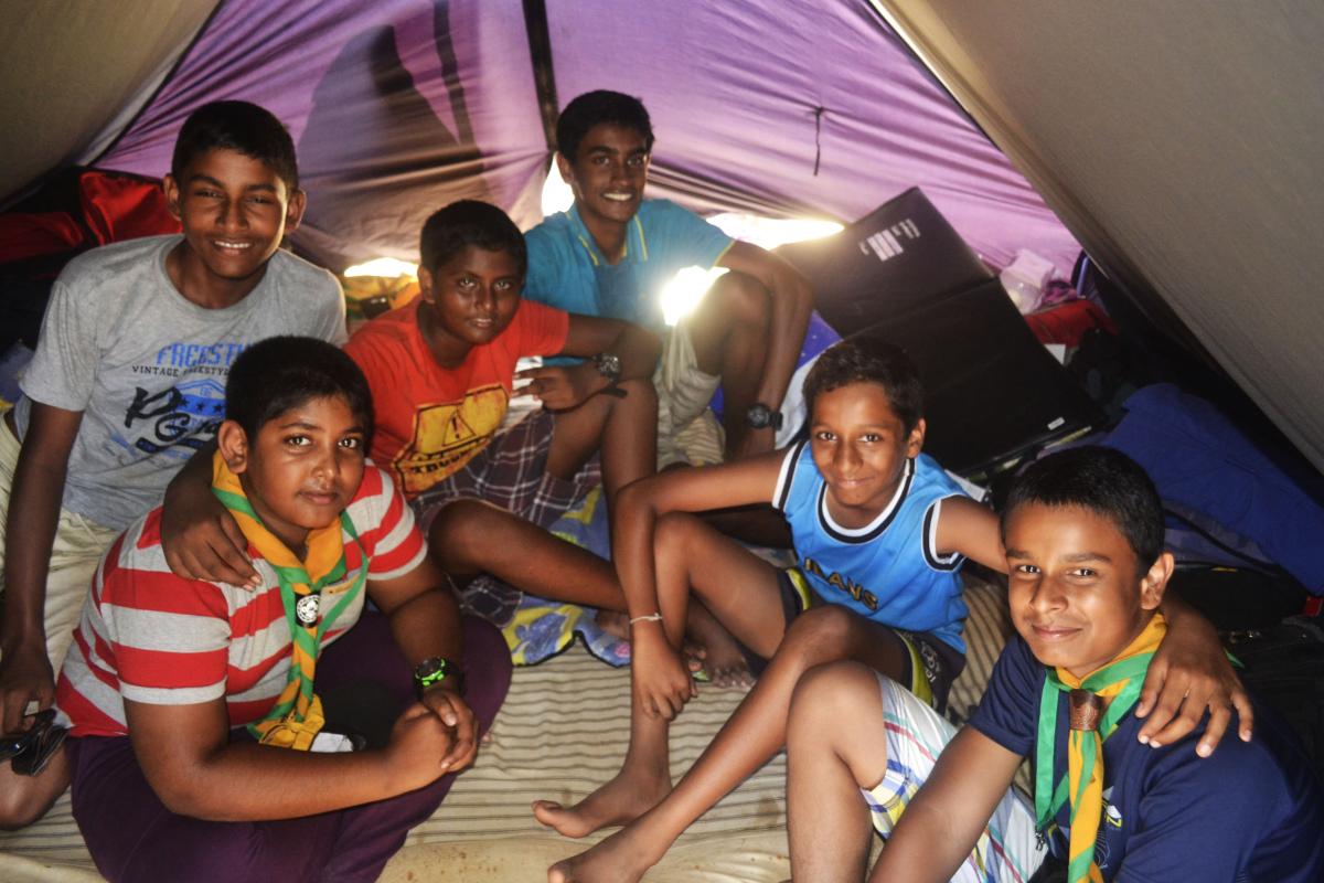 Scout on the giant wheel at the 9th National jamboree in sri Lanka