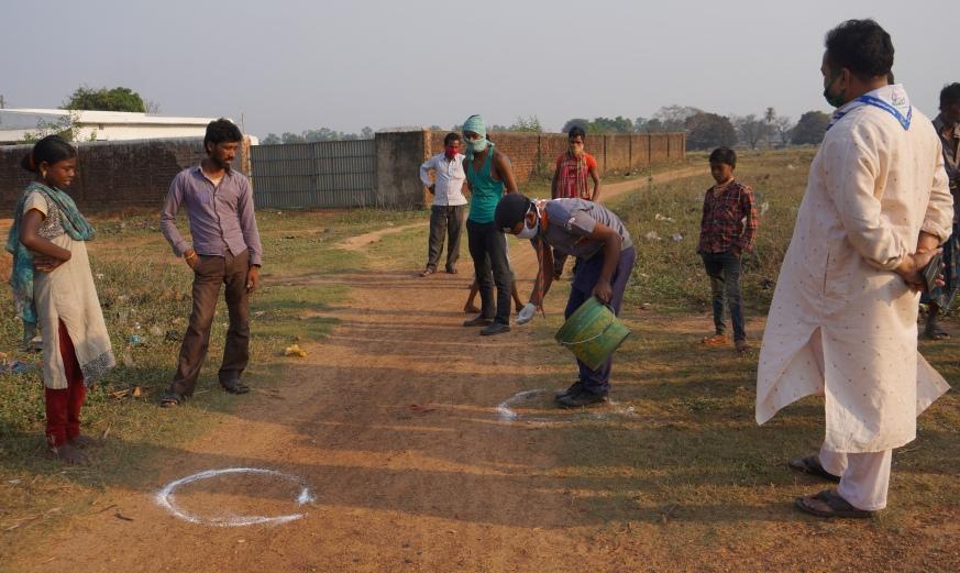Masks distribution and awareness campaign at Jarangloi village of Bargaon Block, Dist. Sundargarh
