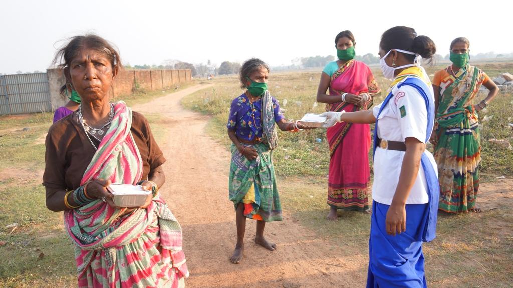 Food distribution at Jarangloi village of Bargaon Block, Dist. Sundargarh
