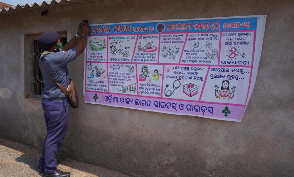 Awareness campaign and masks distribution at Bhandarpara of Bargaon Block, Dist. Sundargarh