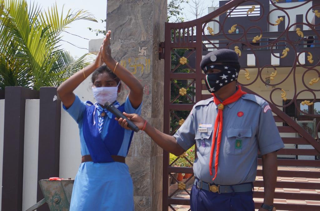 Hand wash demonstration and sanitizers distribution and Bhandarpara of Bargaon Block