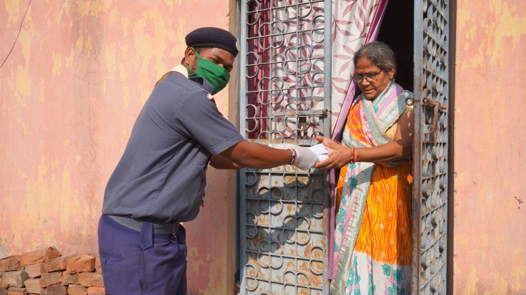 Milk packets distribution at Bandhdhipa village of Bargaon Block