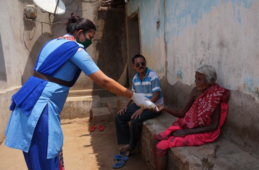 Distributed Milk Packets and Masks to the needy people of Bargaon Village