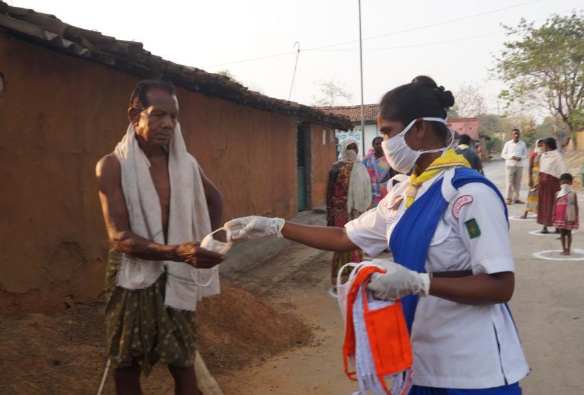 Awareness campaign and masks distribution at Minzpada of Tudalaga village of Bargaon Block